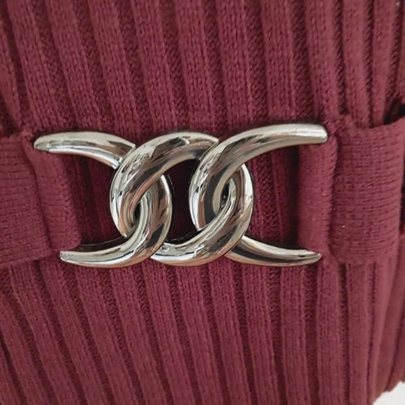 Carol Rose Sweater Wine Burgundy Large - Picture 3 of 5
